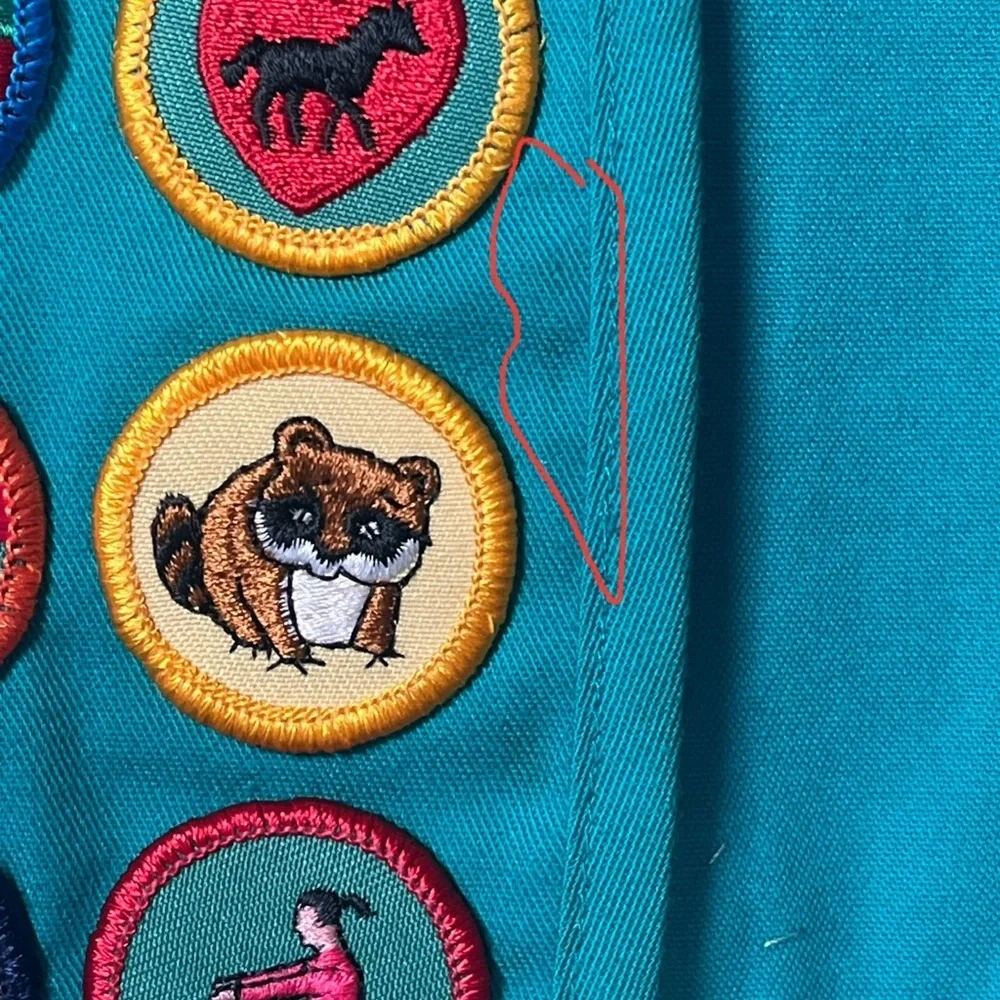 Vintage 90s Girl Scouts USA Badge Vest 1994-96 Honor Troop Patch Lot Union Tag
